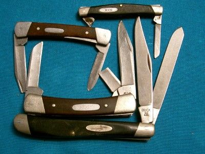 LOT OF VINTAGE KNIVES BUCK 703 311 709 USA FOLDING KNIFE HUNTER POCKET 