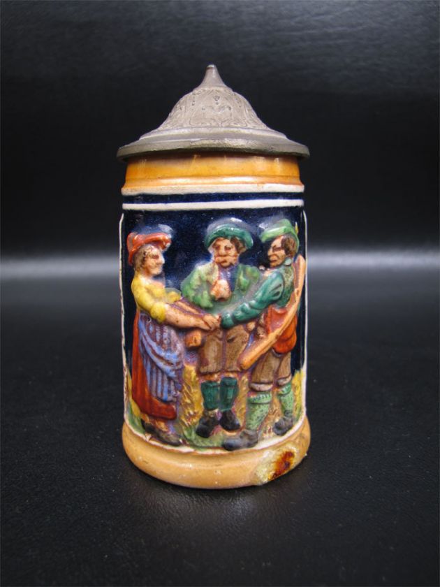 Vintage 1957 Handgemalt German Stein Hunters Farewell  