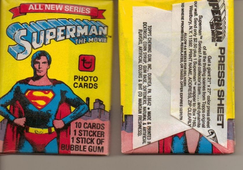 1978 TOPPS SUPERMAN MOVIE WAX UNOPENED PACK FROM BOX  