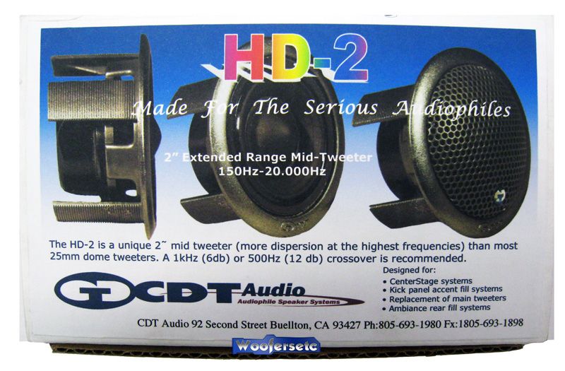 HD2 CDT AUDIO NEW HD SERIES 2 MIDRANGE   TWEETERS PAIR  