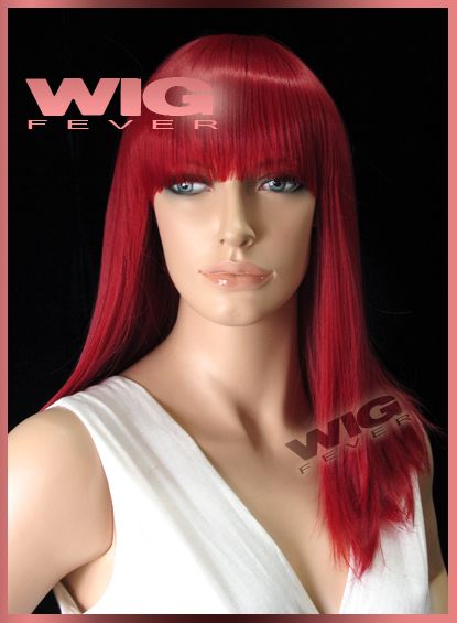 Medium Cosplay Dark Red Hair Wig 8747  