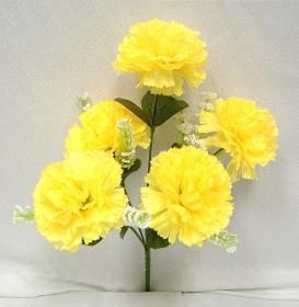 60 YELLOW Carnation Silk Wedding Bridal Bouquet Flowers Centerpiece 