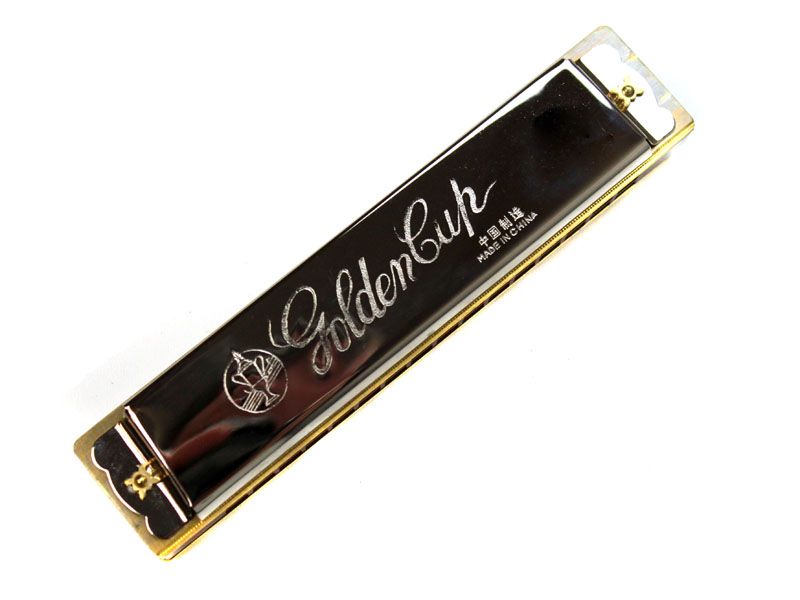 Golden Cup Blues Harp Harmonica C Key 16 Hole  