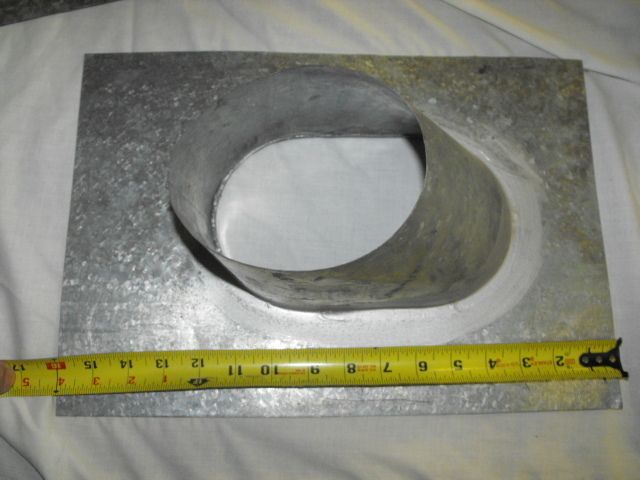 INCH GALVANIZED STOVE PIPE ROOF FLANGE 16X11 BASE HEAVY DUTY 