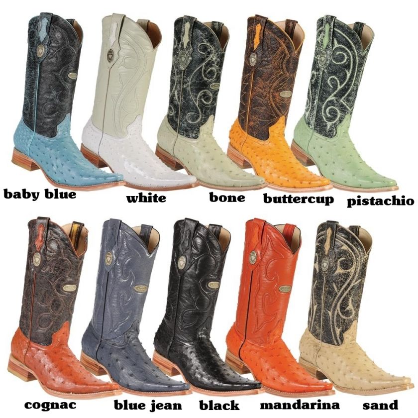 VERSACE TOE OSTRICH WESTERN COWBOY BOOTS WHITE DIAMONDS  