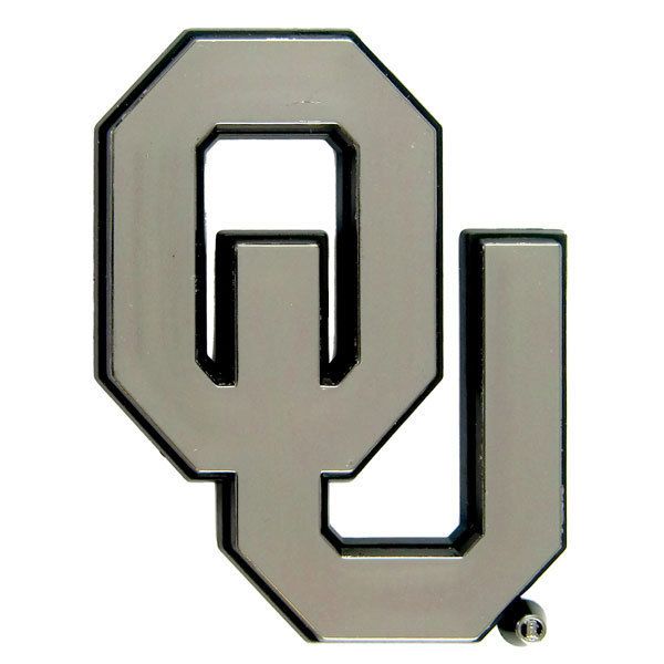 Oklahoma Sooners OU Only Chrome Auto Emblem Decal Football 