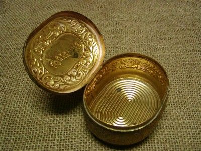 Vintage 1912 Brass Pozzonis Tin Box Antique Old Boxes  