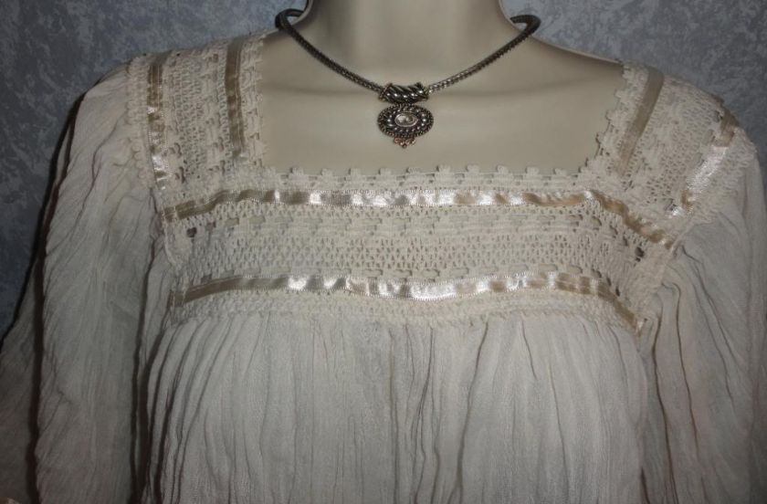 Hippie Gauze Blouse Mexican Blouse 60s Retro  