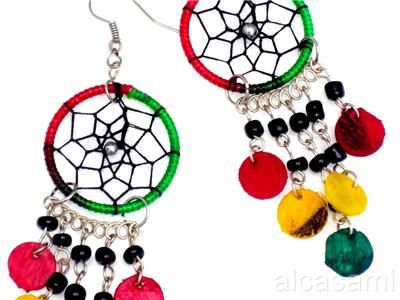 DREAM CATCHER/RASTA EARRINGS & FLAKES HANDMADE JEWELRY  