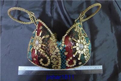 INDIAN HAND MADE BEADED WOMEN EVENING PARTY WEAR MULTI   COLOR POTLI 