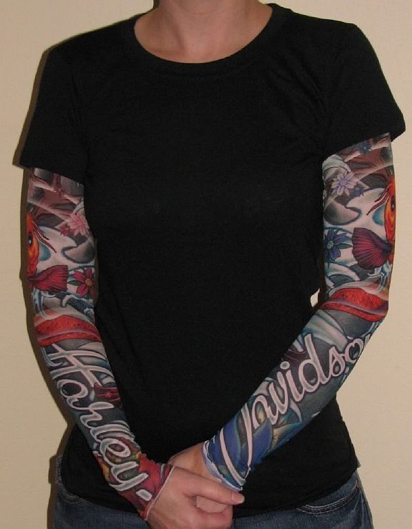 Womens HARLEY DAVIDSON tattoo sleeve shirt * NEW  