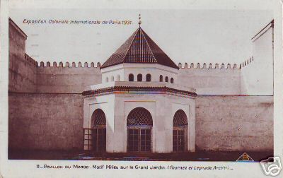 Expo Paris 1931 postcard Marocco pavilion p31539  