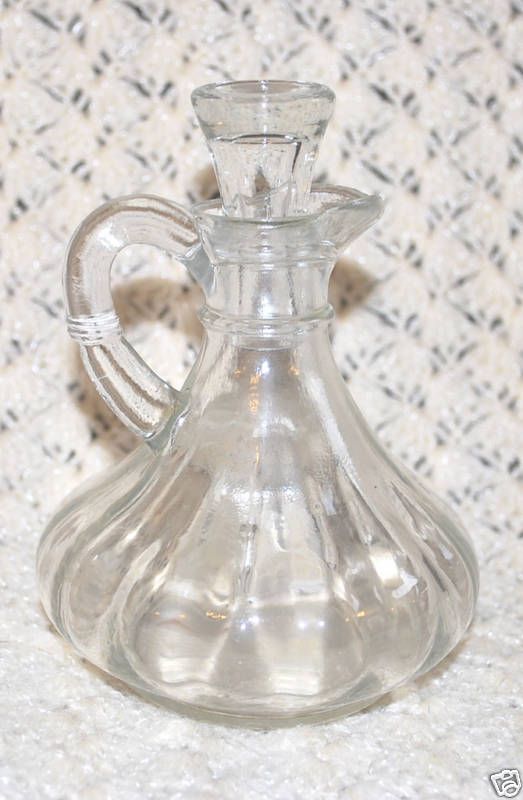 Anchor Hocking Glass Vinegar Oil Cruet & Stopper VTG  