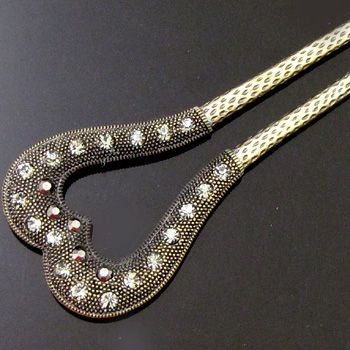   Item  1pc Austrian rhinestone crystal Antiqued hair fork