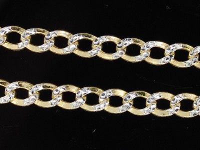 MEN 5MM YELLOW GOLD CUBAN LINK DIAMOND CUT CHAIN 30  