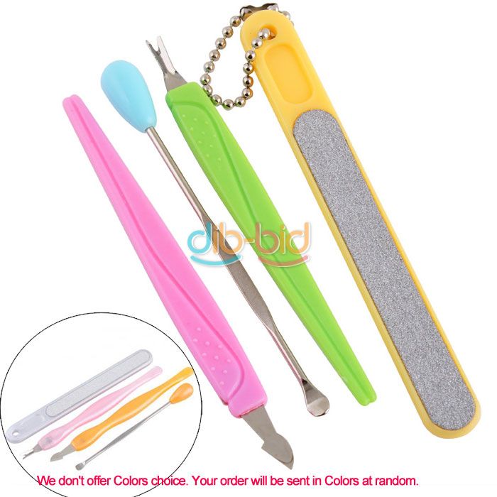 PCS Nail Cuticle Trimmer Care File Ear Pick Set Kit  