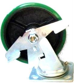 Medium Duty Swivel Caster with Polyurethane on Steel 6 x 2 Wheel 