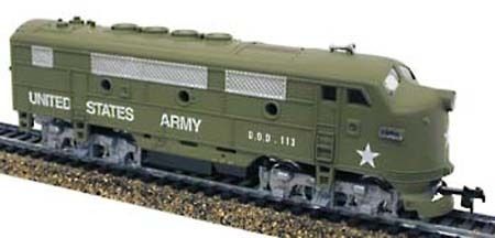 HO TRAIN US ARMY LOCOMOTIVE TRAINS F 3 A US ARMY  