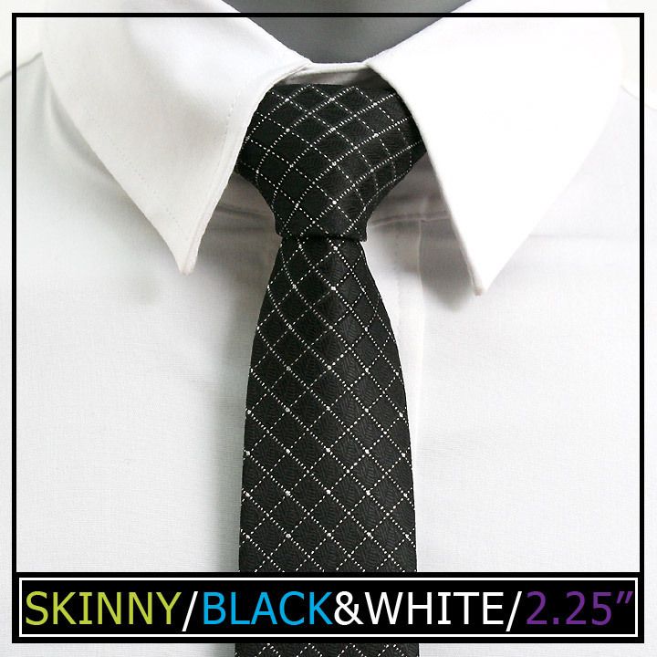 MENS SKINNY SLIM NARROW NECK TIES JACQUARD WOVEN 2.25  