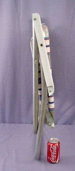 Vintage Aluminum Folding Webbed Lawn Chair Deck Camping Beach 3.5 lbs 