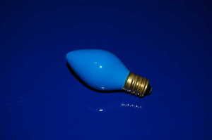 3pck Blue Candelabra Bulb 5W Incandescent C7 Ceramic  