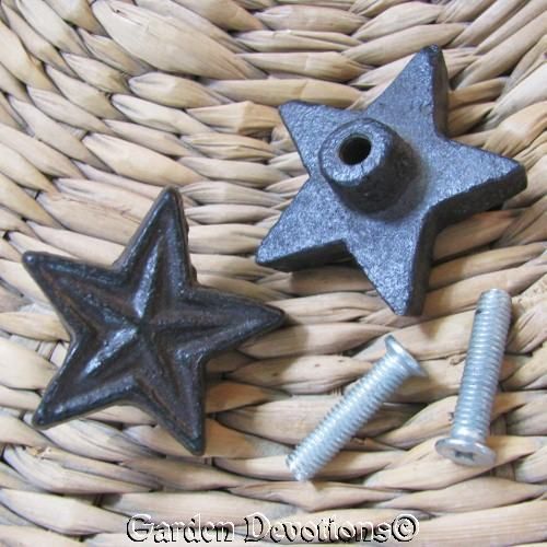 New 6 IRON BARN STAR DRAWER PULLS Door Knobs ~ NEW  