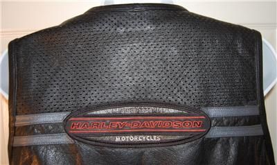 Harley Davidson Open Throttle Perforated Leather Vest Womens XL NWOT 