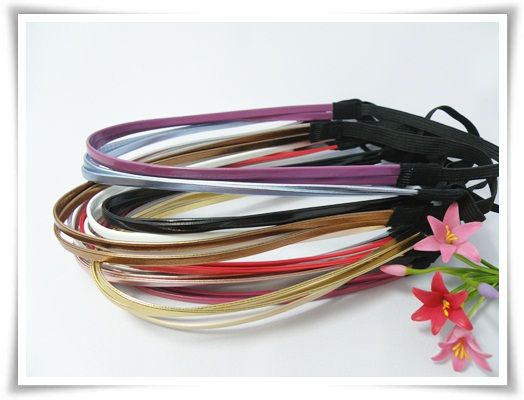 Sexy Headband Leather Double Straight Stretch Elastic  