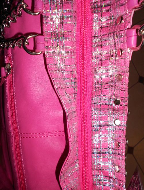   RCMC Large Rhinestone Studded Weaved Hobo Shoulder Bag, Pink  