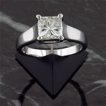 82 CT 14KW MOISSANITE LUCERN SQUARE / PRINCESS RING  