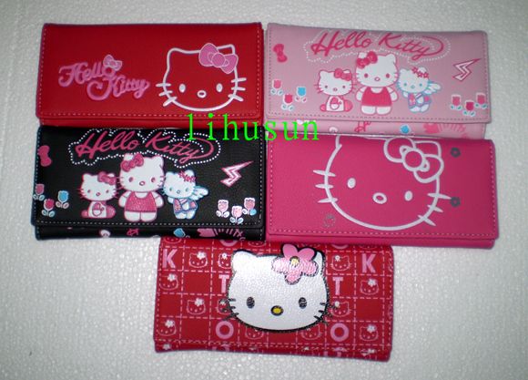 5PCS GIRLS Leather Hellokitty Purses/Wallets FREE P&P  