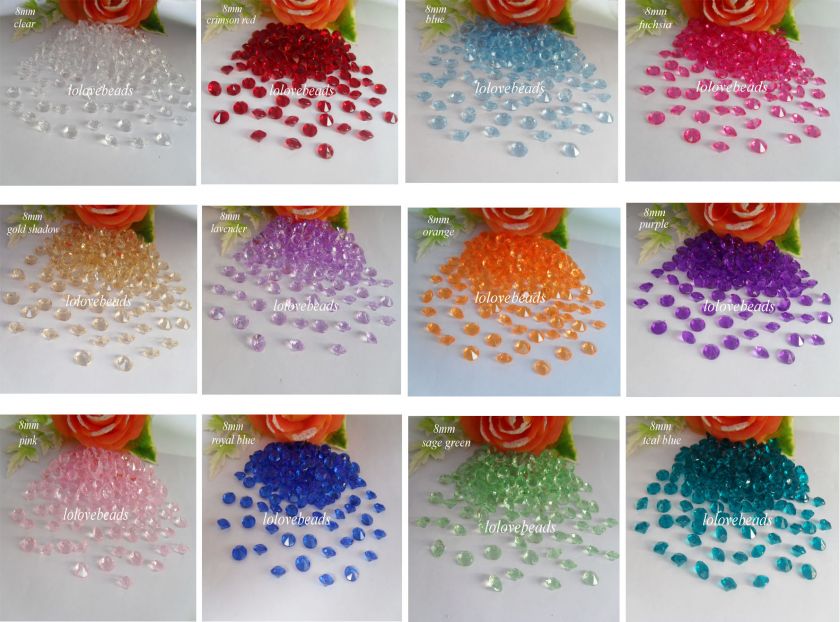 200x 2CT Acrylic Diamond Confetti Wedding Party Table Decoration 