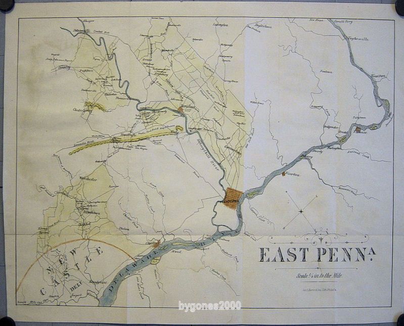 Pennsylvania Revolutionary War Map 1776 Hand Colored  