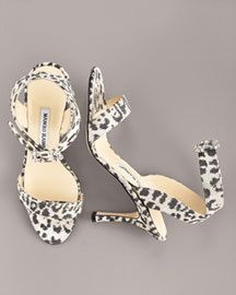 NIB MANOLO BLAHNIK LEOPARD PRT CINDELLA SHOES 36.5 $615  