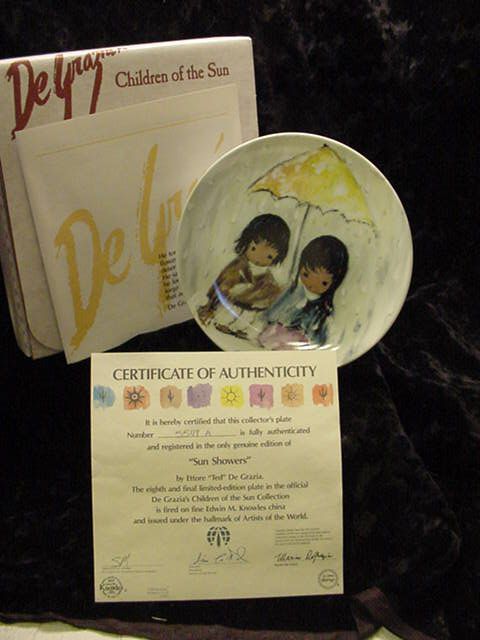 DeGrazia Sun Showers A.O.W. 1989 Plate MIB  