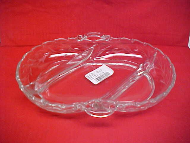 Fostoria Crystal BRIDAL WREATH Three Part Relish Dish  