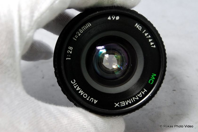 Hanimex MC 28mm f2.8 Lens for Yashica C/Y contax manual focus  