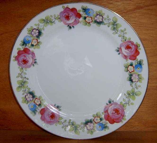 Nippon Noritake 1920 Handpainted Pink Rose Floral Plate  