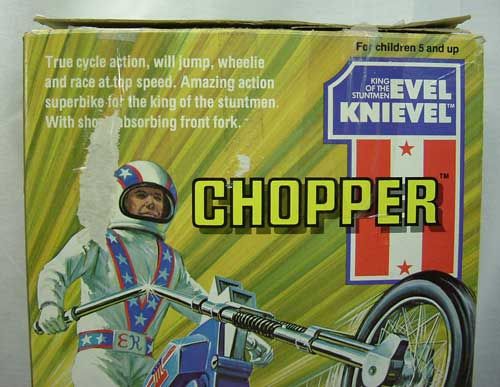 1970s Ideal Evel Knievel Gyro Powered Stunt Chopper Motor Cycle 