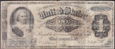 Affordable Imperfect 1886 $1 ORNATE BACK MARTHA Silver Certificate 