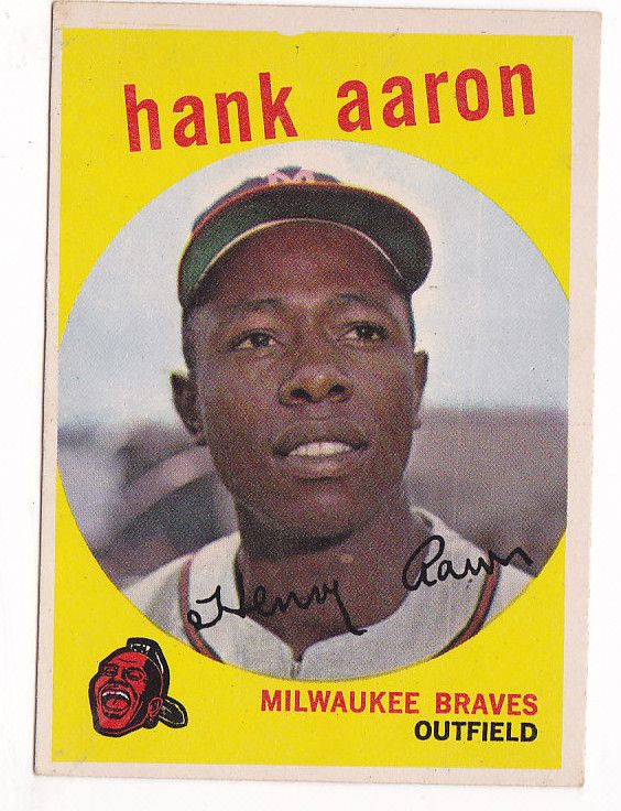   Topps #380 Hank Aaron   Milwaukee Braves, Near Mint Condition  