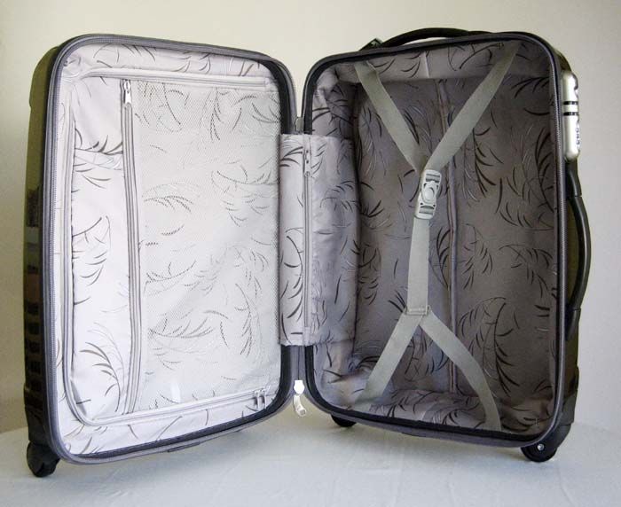 3Piece Luggage Set Hard Rolling 4 Wheels Spinner Gray  