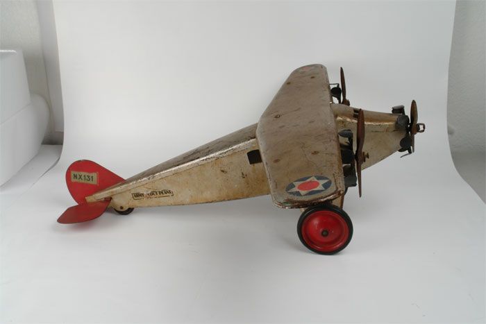 Rare 1920s Steelcraft Army Scout Plane Tri Motor Toy  