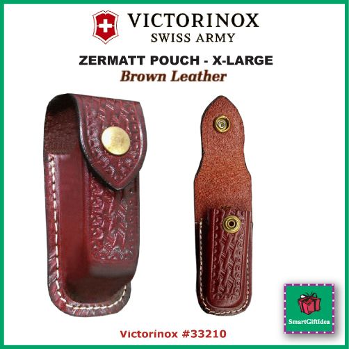 LARGE ZERMATT BROWN LEATHER POUCH_VICTORINOX SWISS ARMY #33210 