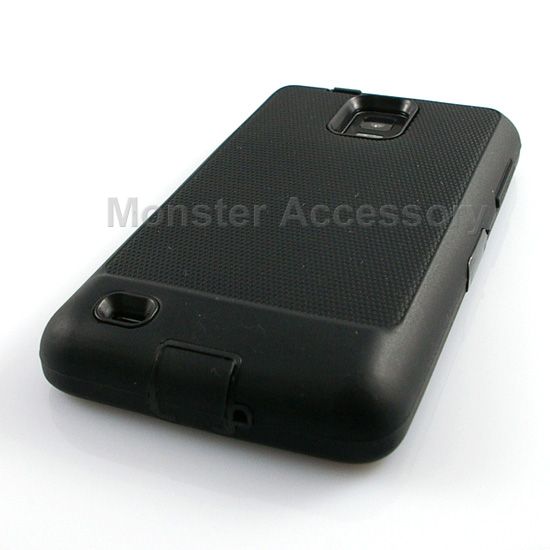 Black Double Layer Hard Case Cover Samsung Infuse 4G  