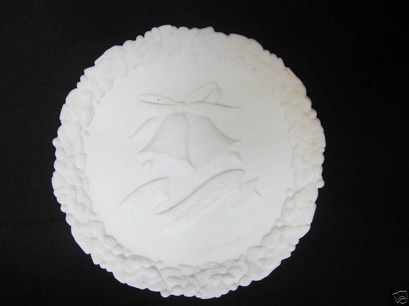 Fenton White Milk Glass 25th Anniversary Plate Love  