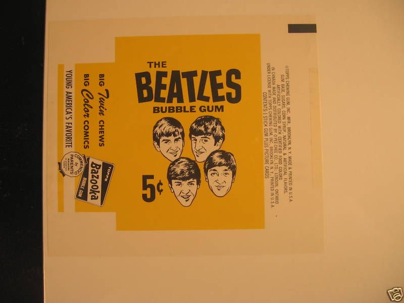 1964 Topps The Beatles Card Set Wrapper Proof  