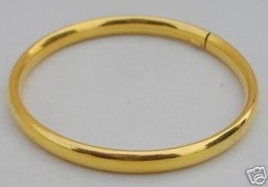 18 k GOLD BRACELET BANGlE PLANE UNPLATTED JEWELRY KADA  