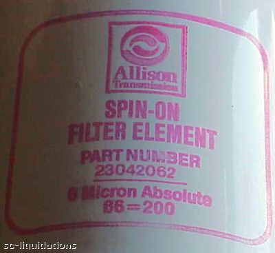 Allison Transmission Filter #23042062, Allison & Peterb  