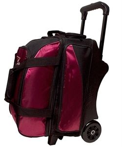 NEW X STRIKE 2 BALL PRO ROLLER BOWLING BAG BK/BURGUNDY  